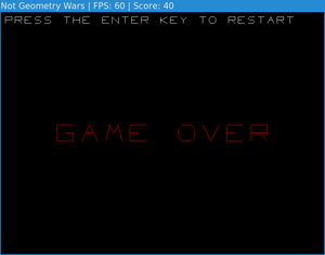 Not Geometry Wars game over screenshot