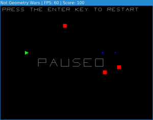 Not Geometry Wars paused screenshot
